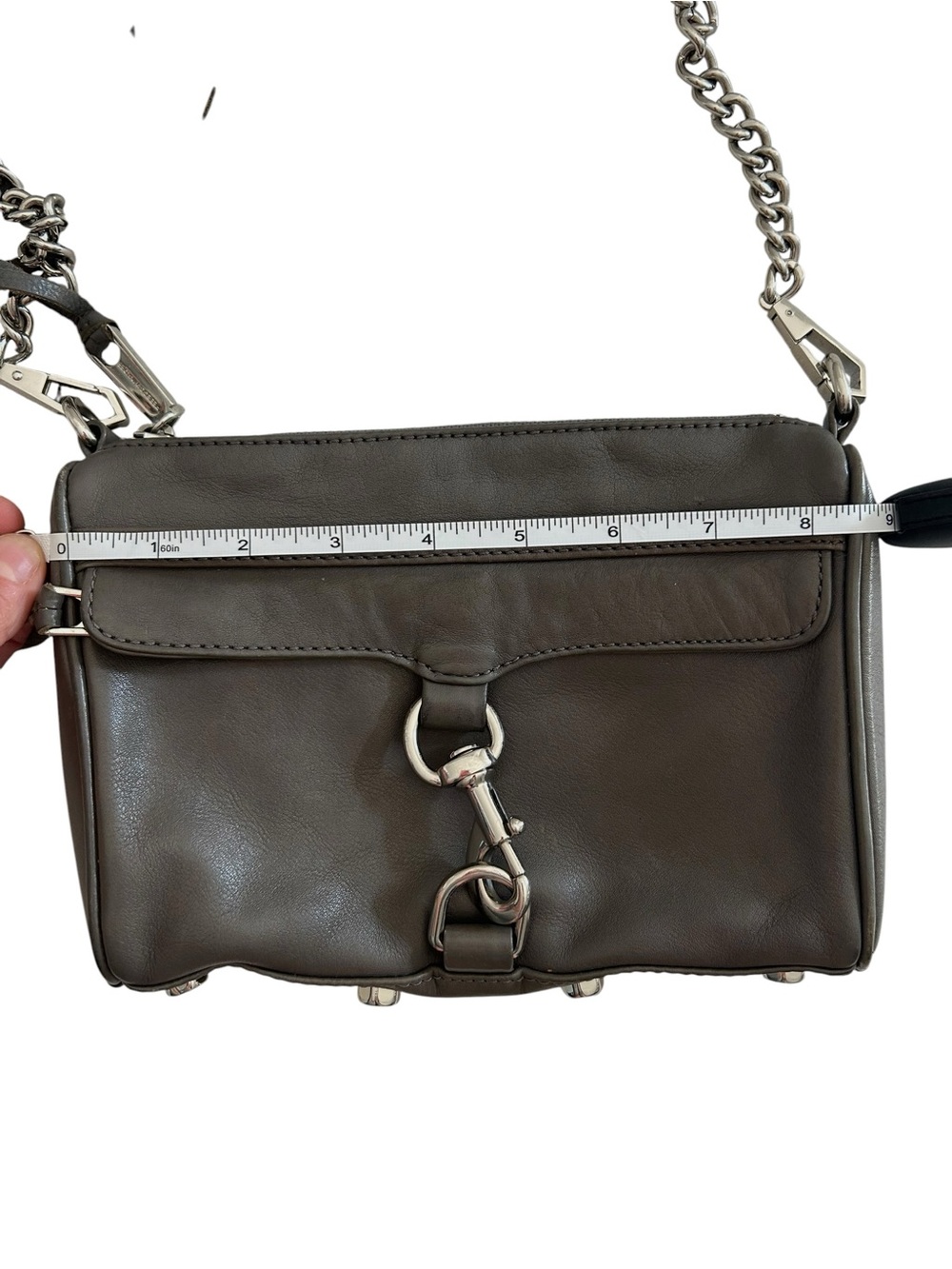 Rebecca Minkoff Mini MAC Leather Crossbody Bag – Gunmetal Gray - Picture 5 of 13